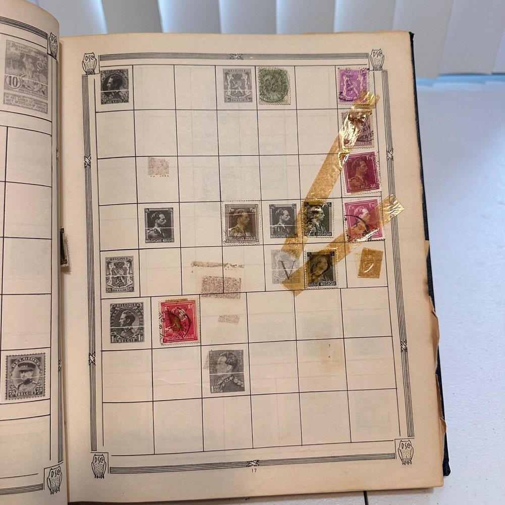 General Stamp Album Collection Blue Vintage World Postage Philately